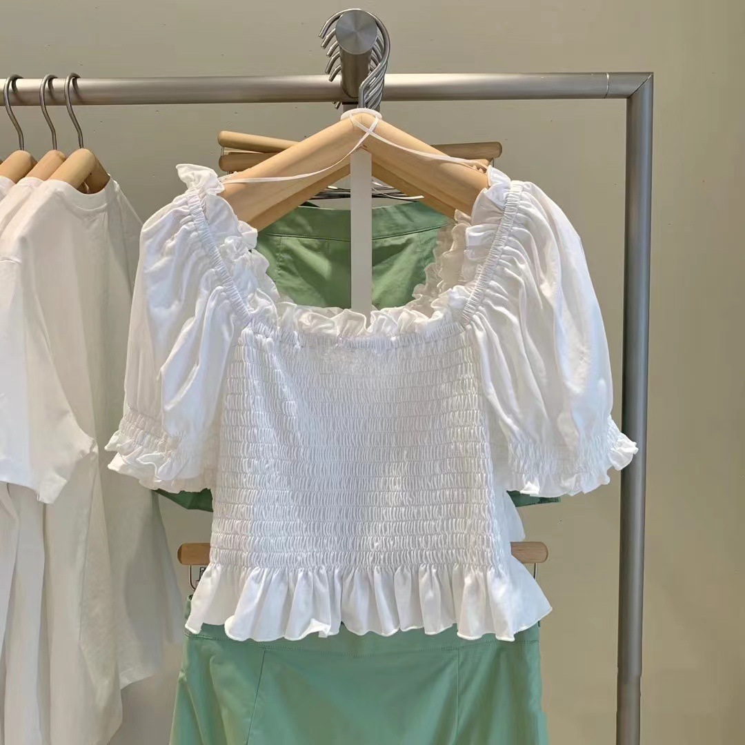 niwoyo ur2022夏季新款女装串珠蝴蝶结打揽衬衫t恤衫wg17s4mn2005