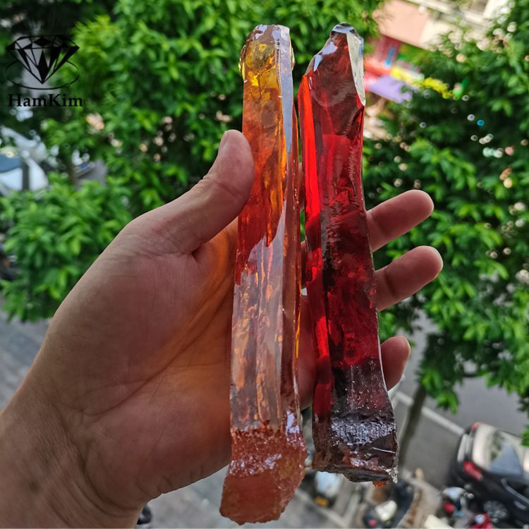 锆石原石宝石原料红色金黄粉立方氧化锆晶体宝石原材料新疆阿勒泰