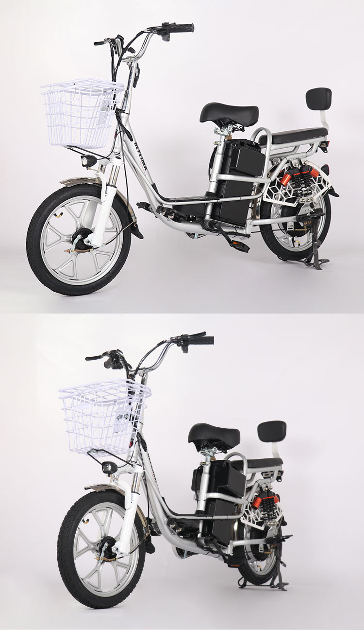 依兰公主定制18英寸电动自行车48v60v锂电池电单车外卖送货电瓶车