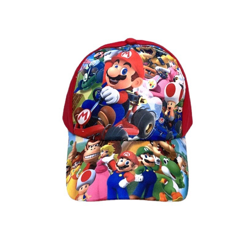 Super Mary Mario Cartoon Printing Children's Baseball Cap Children's Sun Hat Mario Bros Peaked Cap