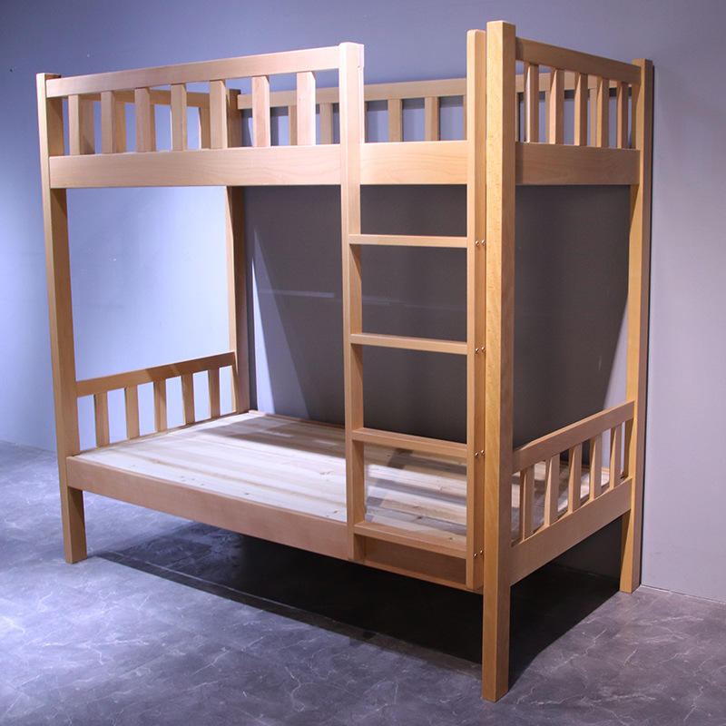 宿舍双层床全实木学生午睡床上下床双层床高低床通铺床欧洲榉木