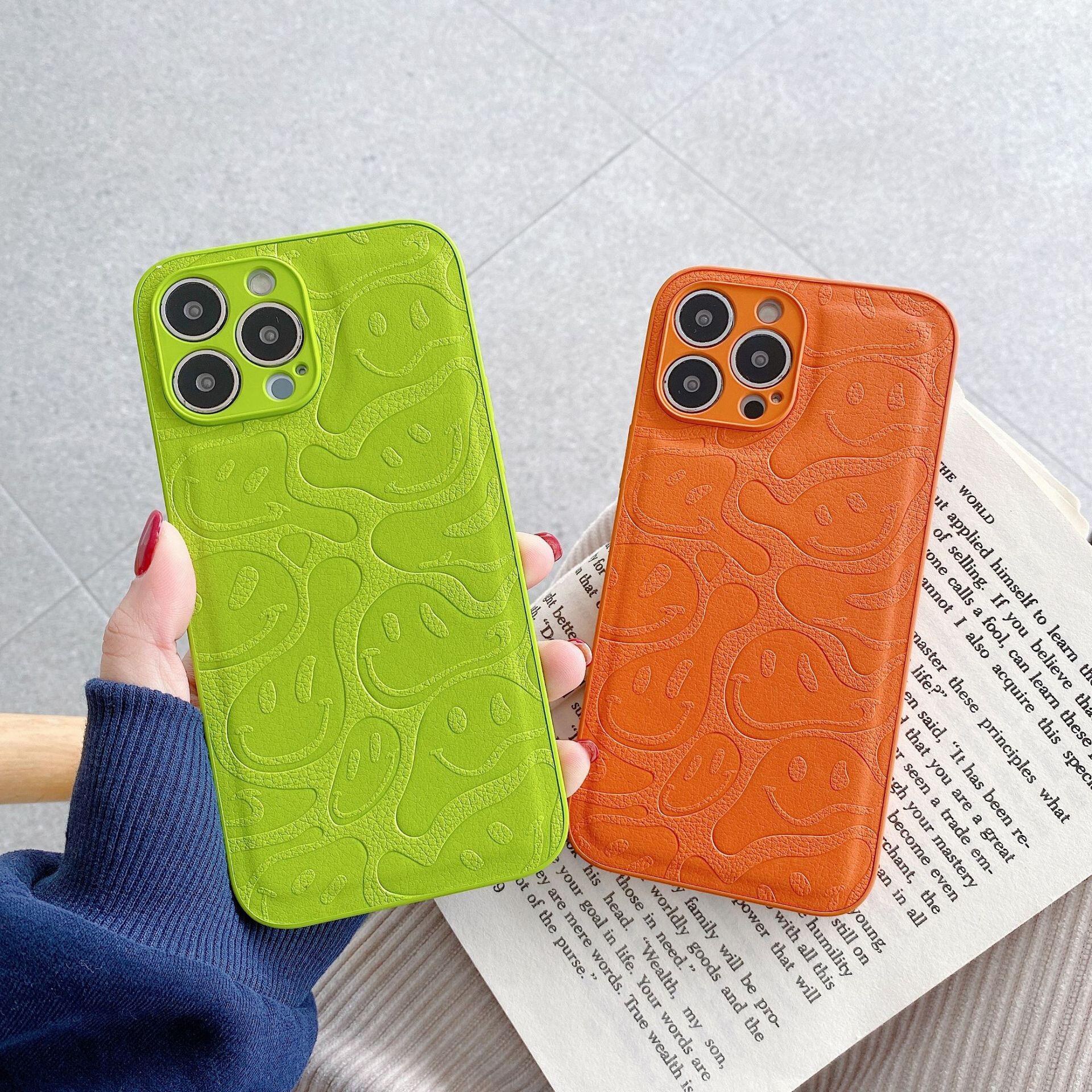 复古绿色适用苹果12promax手机壳iphone13/11高质感xs/8plus皮纹