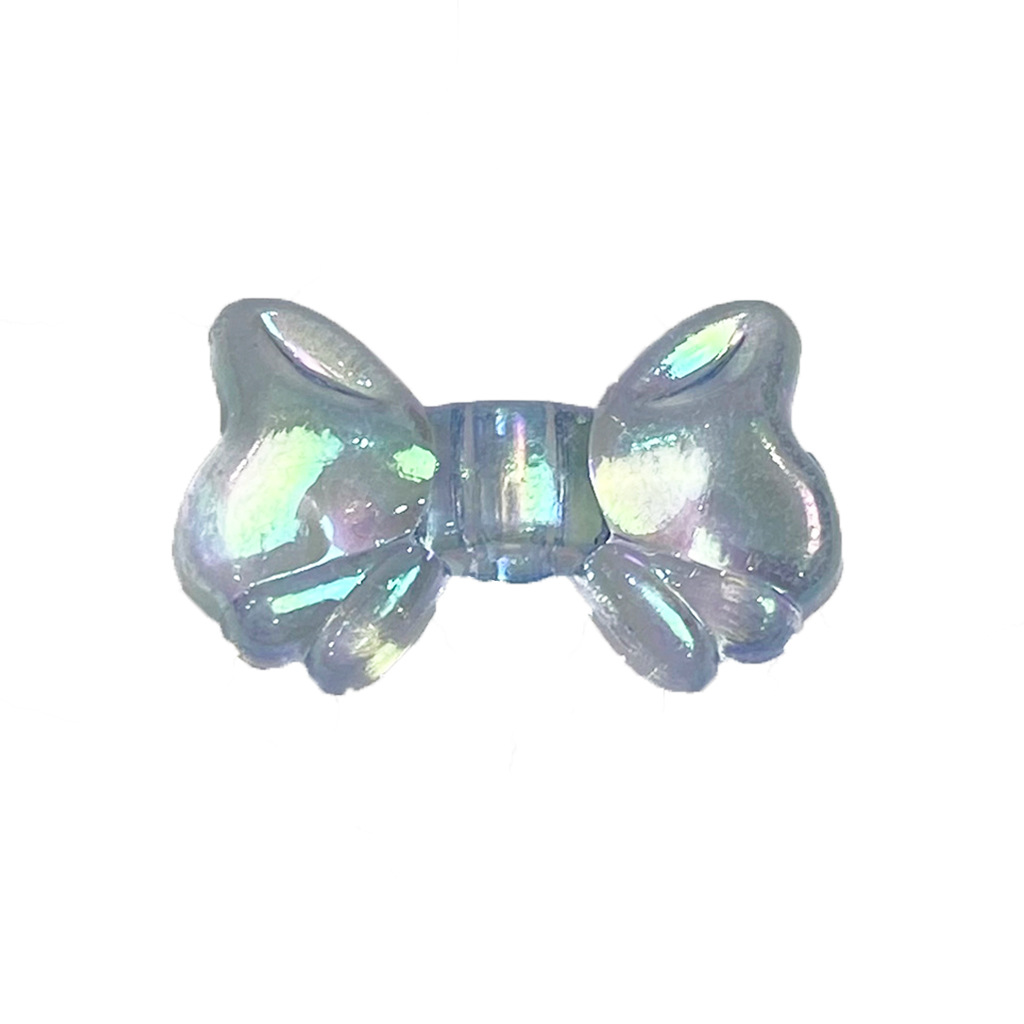 Small Bowknot Transparent Plating Color AB Shiny Nail Stickers Material Girl DIY Handmade Mobile Phone Charm Bead Accessories
