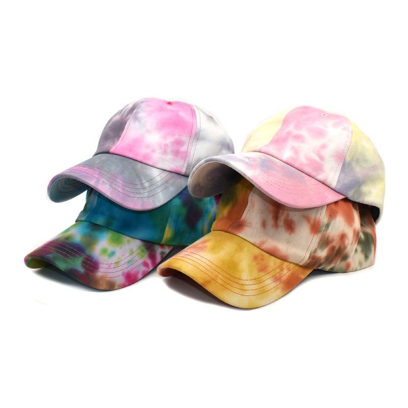 European and American Ladies New Tie-Dye Baseball Cap for Women Outdoor Travel Sun Protection Sun Hat Trendy Street Couple Peaked Cap Men