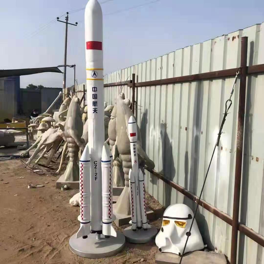 火箭雕塑摆件 创意仿真石雕雕塑 卫星太空人雕塑厂家直供可定制