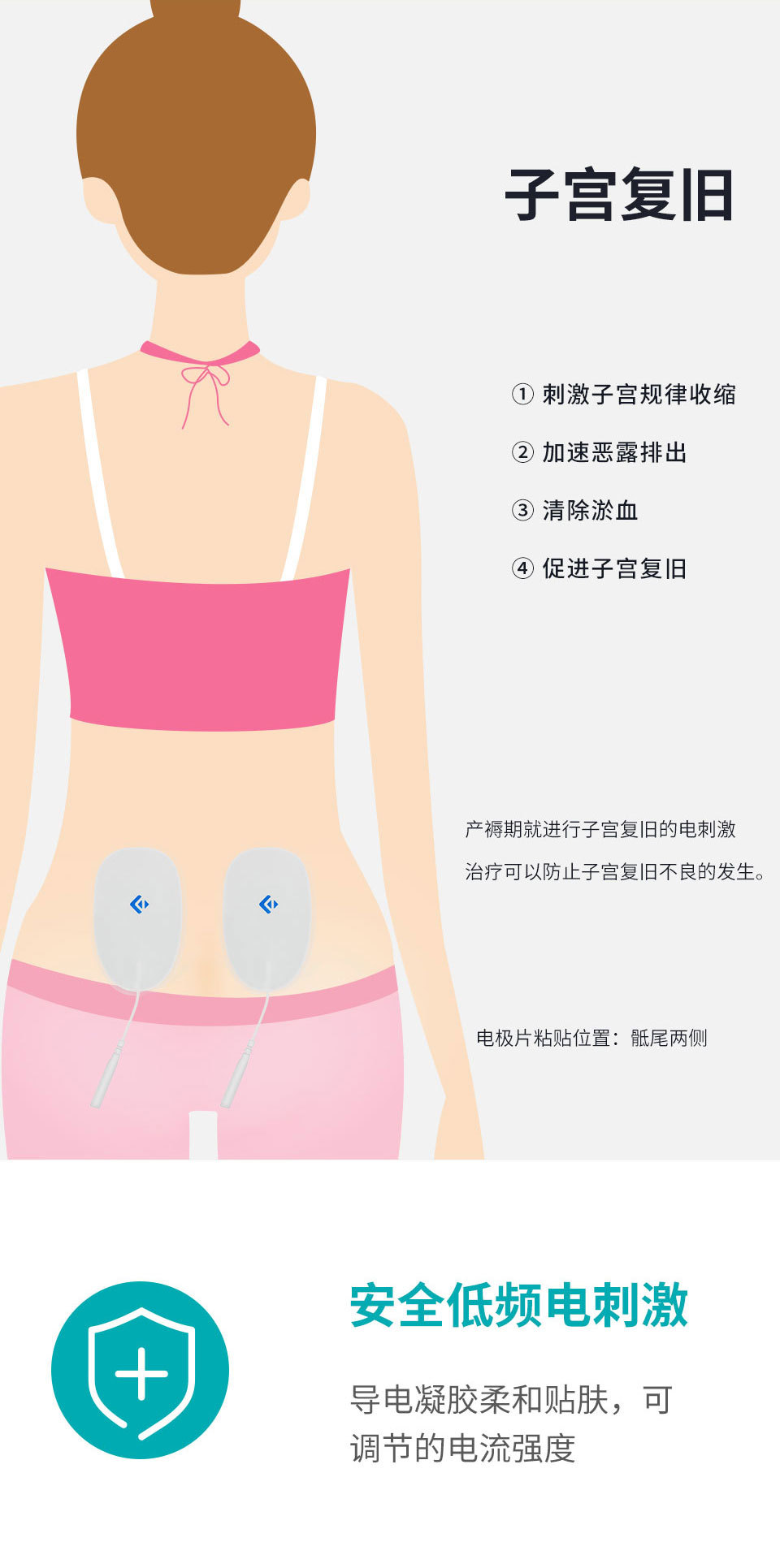 麻麻康dearcare 腹直肌自粘电极贴片胸部乳腺疏通 子宫复旧电极片
