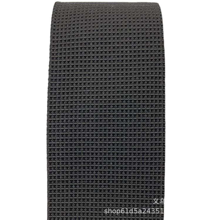 Black Polypropylene Rubber Band Sofa Elastic Band Trampoline with High Elastic Plain Boud Edage Belt Thick Flat Wide Elastic Band