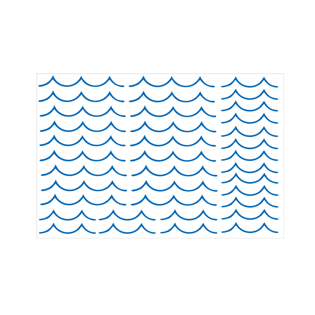 蓝色波浪形男孩儿童房贴纸 af6070儿童背景墙pvc磨砂蓝色浪花墙贴