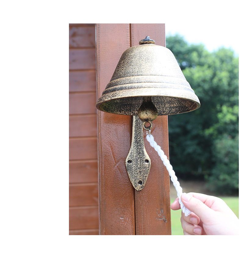 超大号复古铸铁门铃铃铛法式铁艺壁饰咖啡馆敲钟上课打铃装饰挂件