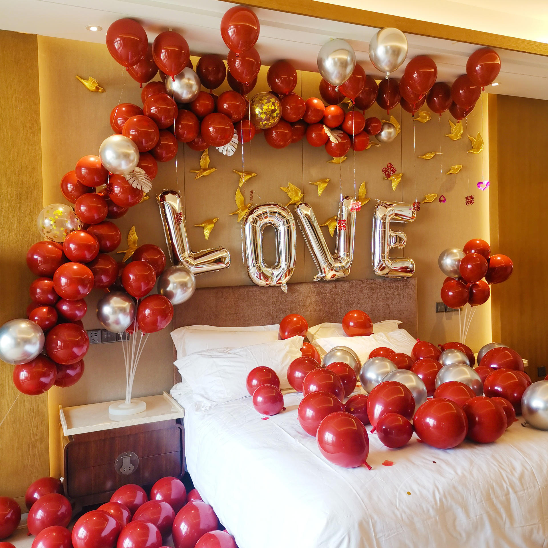 婚房布置气球装饰创意浪漫婚礼新房场景布置婚庆用品大全结婚套装
