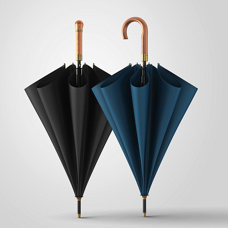 长柄商务伞114cm双人晴雨广告伞logo 礼品伞印刷25寸直杆伞弯柄伞