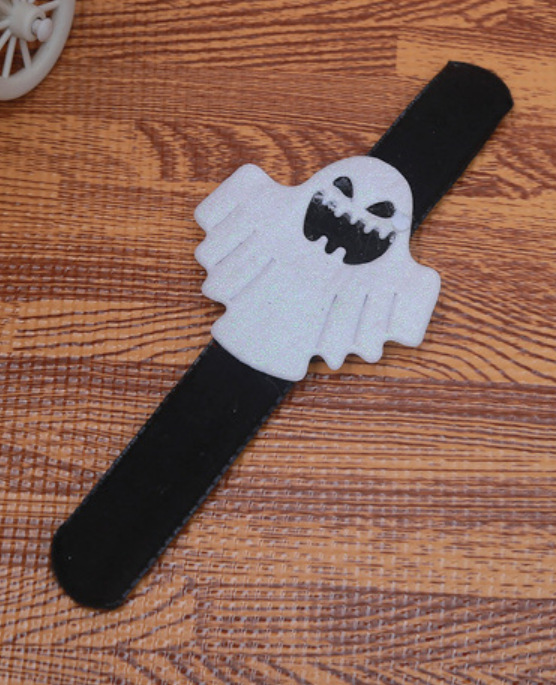 Halloween Bracelet Slap Bracelet Children's Party Supplies New Ghost Festival Pumpkin Bat Ring Pop Wrist Decoration