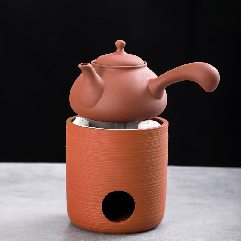 白泥炭炉煮茶器功夫茶炉套装户外旅行茶具火炉风炉日式侧把壶迷你