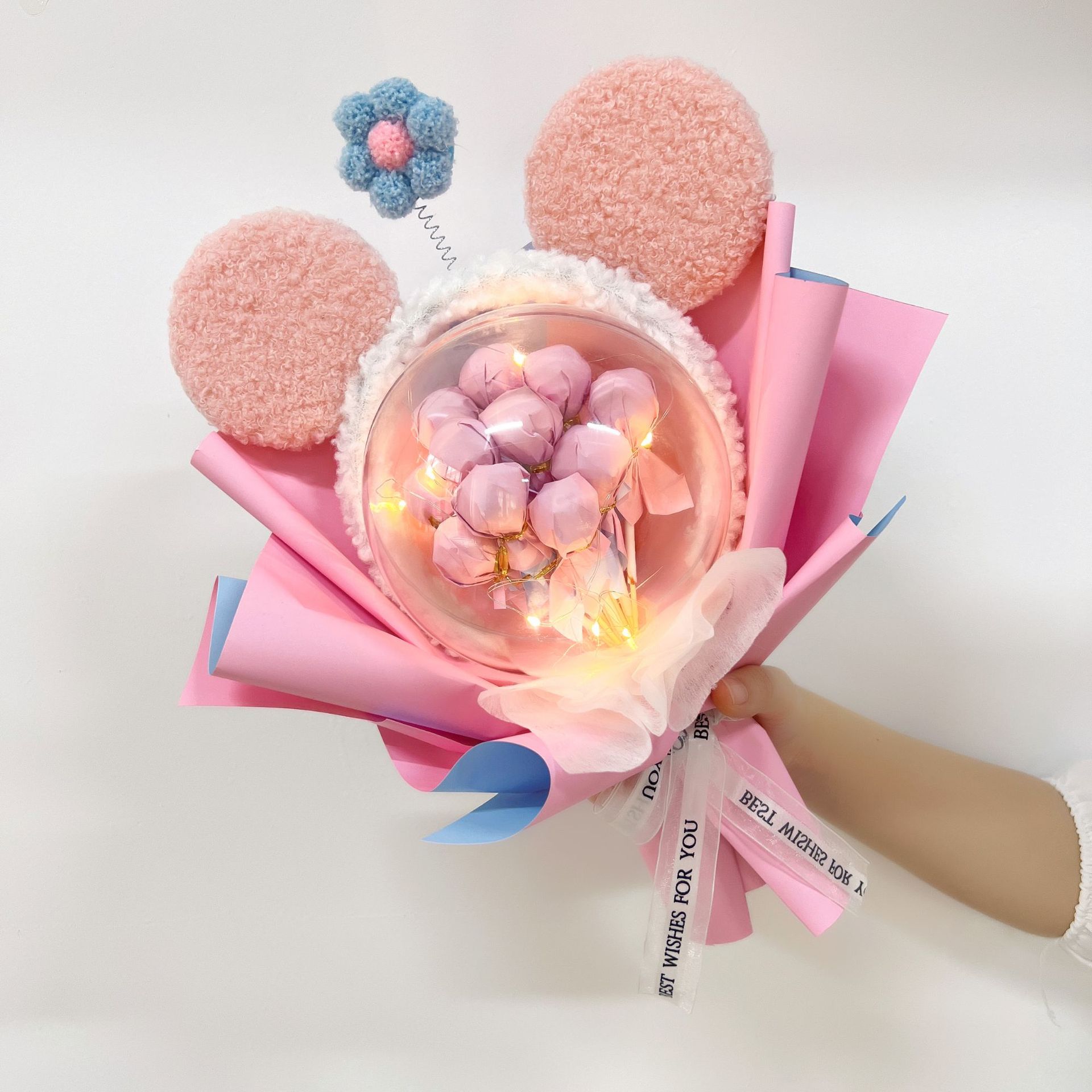 六一儿童节礼物满天星干花星黛露花束发光波波球送女朋友生日礼物