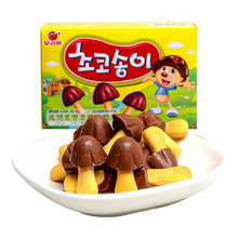 韩国进口食品好丽友巧克力蘑菇力形饼干50g儿童幼儿园分享小零食