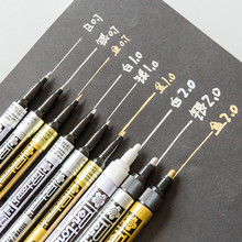 日本油漆笔金色签到笔防水不掉色白金笔银笔签名笔记号笔