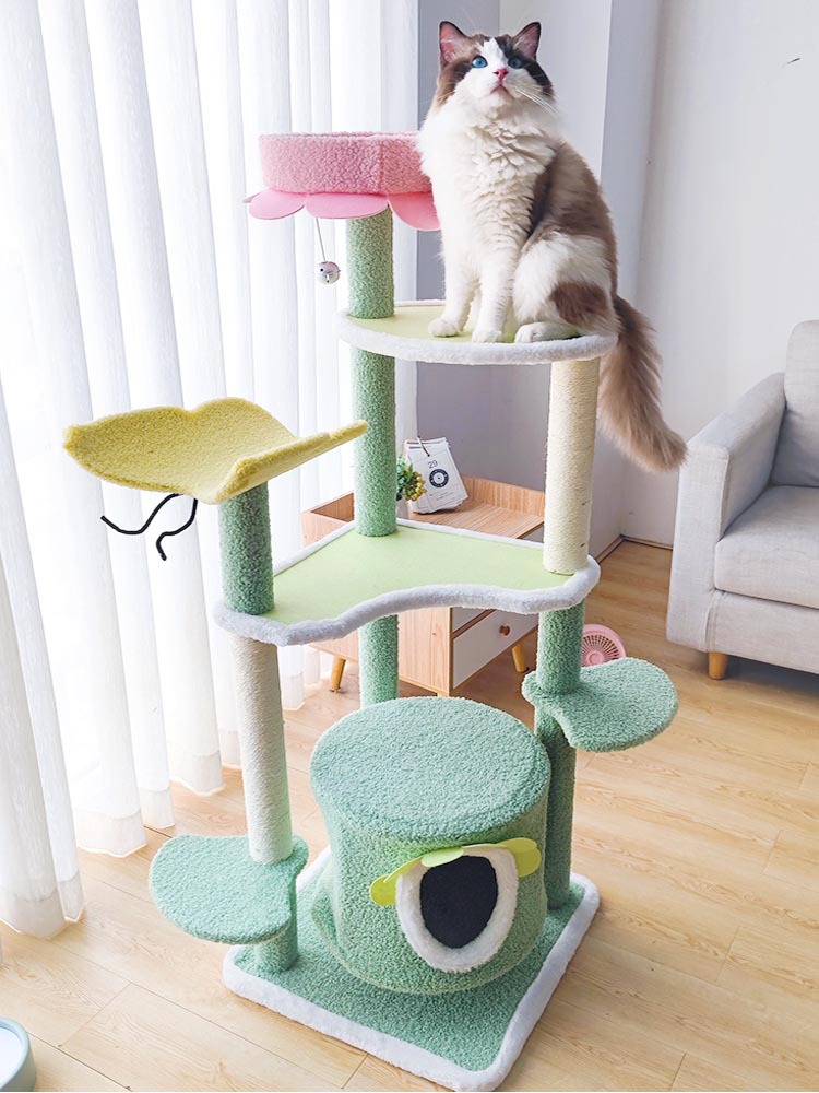 猫爬架猫窝猫树一体小户型抓板实木剑麻柱抓架猫咪用品玩具猫架子