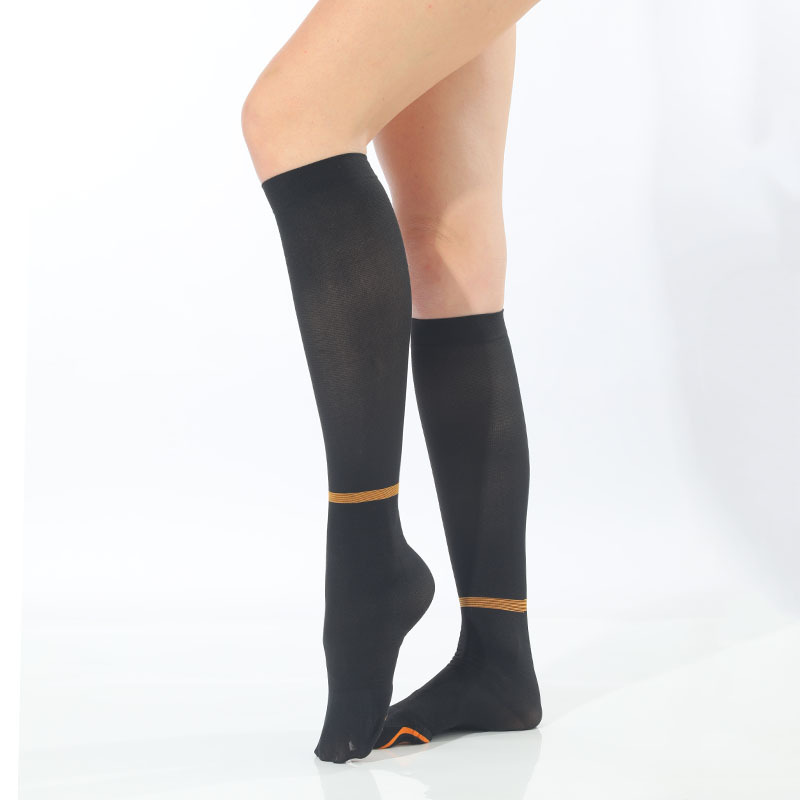 Knee-High White Pressure Thrombosis Socks Calf Vein Socks Medical Knee-High Socks Nurse Pregnant Women Open Toe Compression Socks