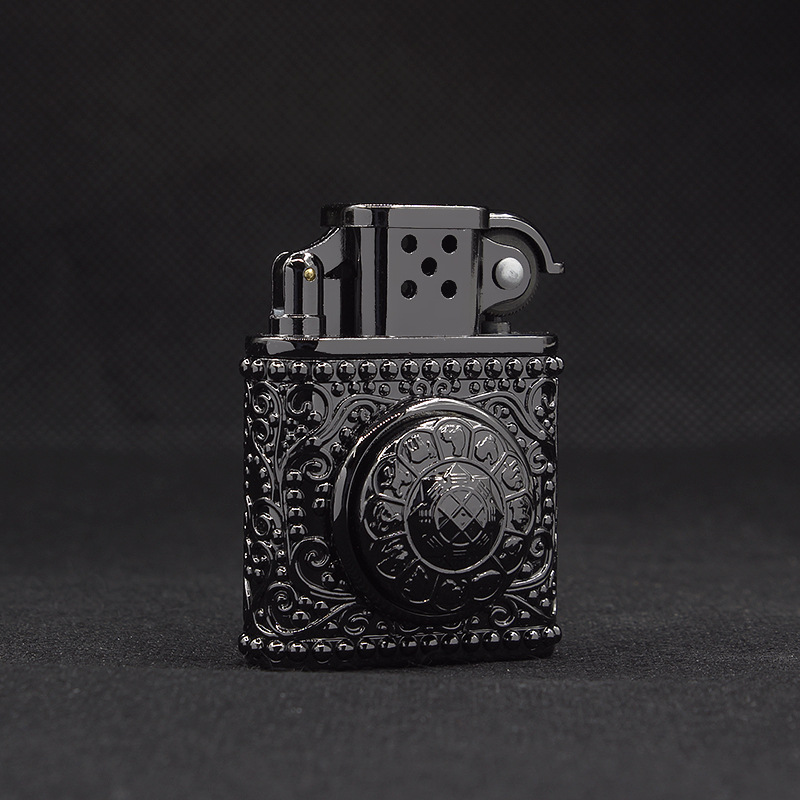 创意幸运转轮十二生肖旋转充气砂轮明火打火机公司礼品定制dc1804