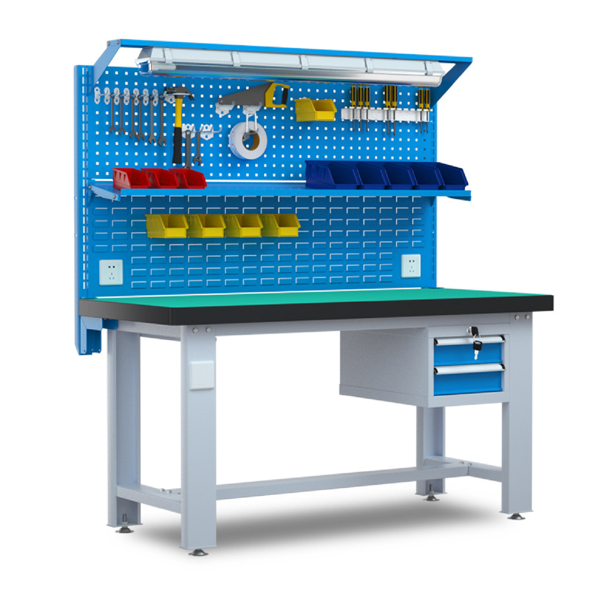 定制重型工作台防静电钳工台流水线不锈钢商用调整脚带轮子加厚车