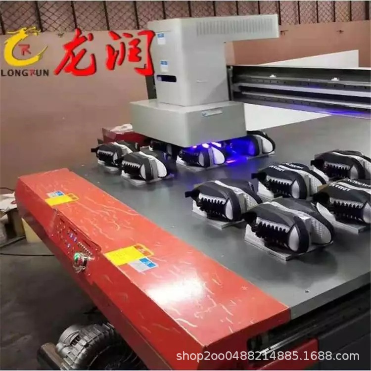 鞋帮uv印花机 皮革鞋面uv彩印机 老爹鞋彩印龙润鞋子凹凸面打印机