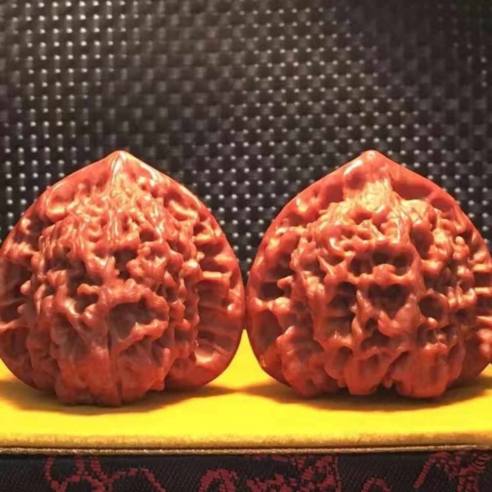 涞水文玩核桃麒麟纹王勇官帽46-53mm四座楼磨盘麒麟纹官帽核桃