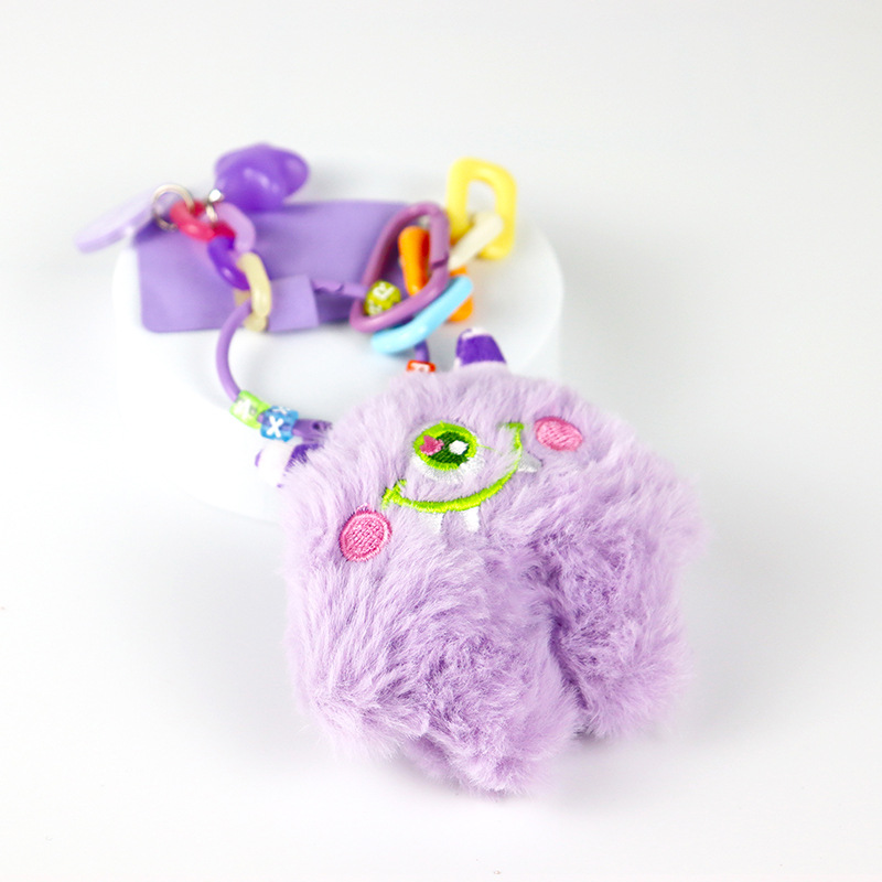 Wholesale Cute Little Monster Phone Chain Pendant Creative Big Eye Monster Plush Key Chain Couple Schoolbag Hanging