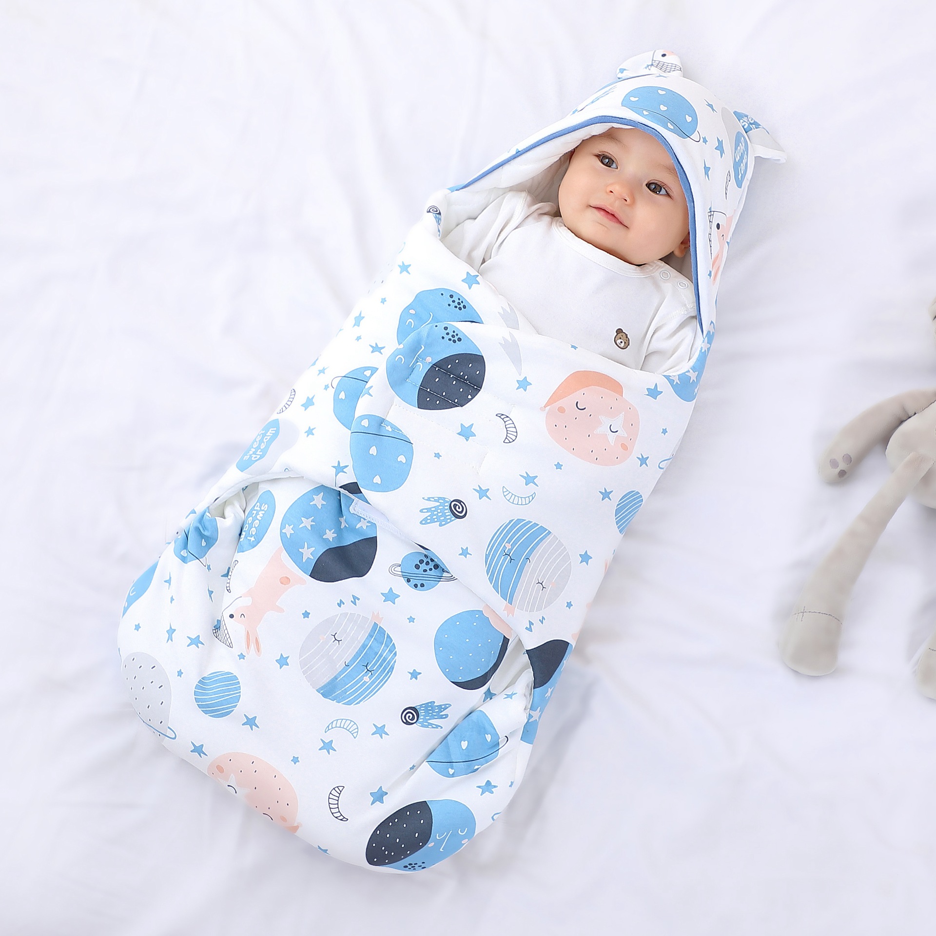 Newborn Baby Delivery Room Quilt Newborn Swaddling Quilt Butterfly Swaddling Sleeping Bag Pure Cotton Spring and Autumn Winter Thick Baby Supplies