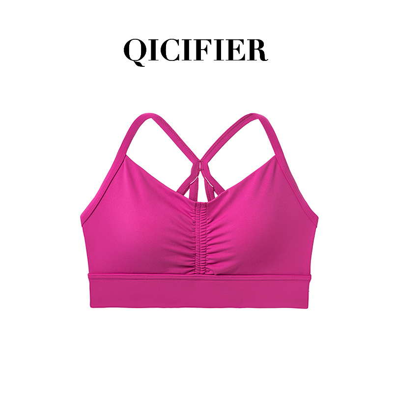 Qcfe Autumn and Winter New High Strength Exercise Yoga Clothes Underwear Women's One-Piece Cup Strap Design Sense Fitness Clothes Inner Wear