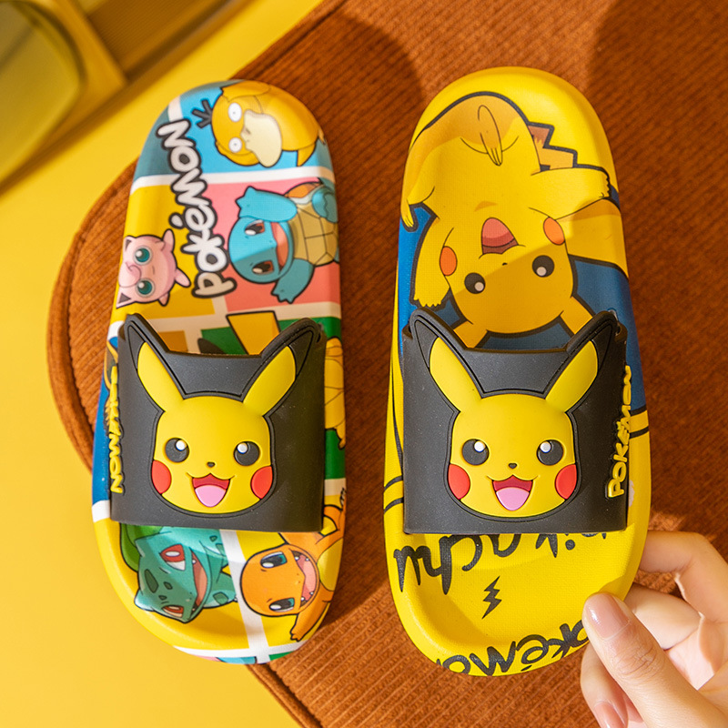 皮卡丘儿童拖鞋夏季男童室内防滑女童卡通可爱中大童居家凉拖鞋