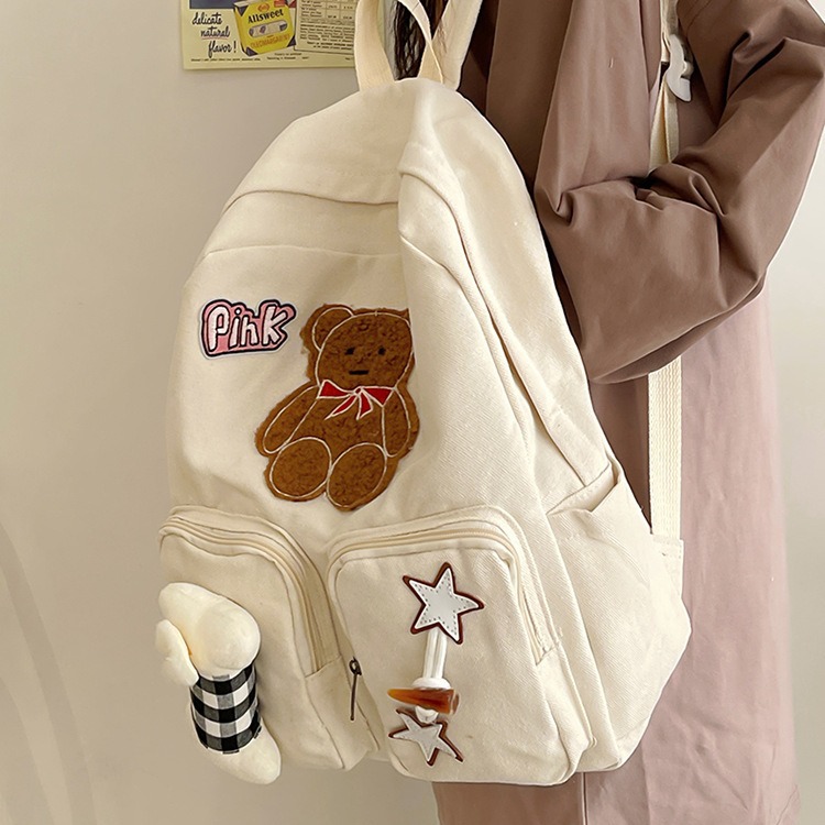 新款ins外出旅游高颜值小背包日系ins可爱小熊少女逛街旅游小包