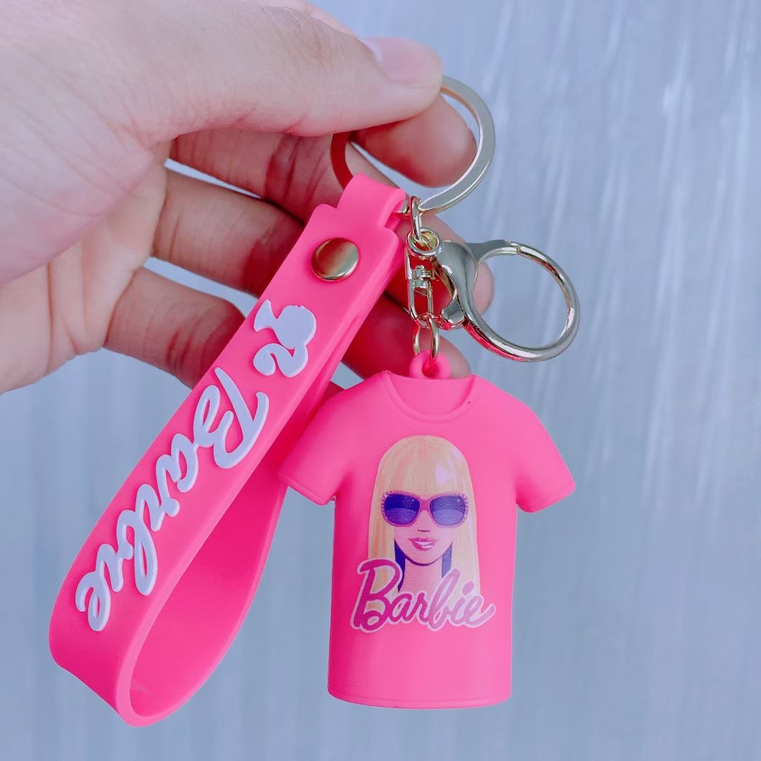 Cross-Border New Arrival Barbie Keychain Cartoon Barbie Peripheral Baby Doll Pretty Girl Schoolbag Pendant Key Chain