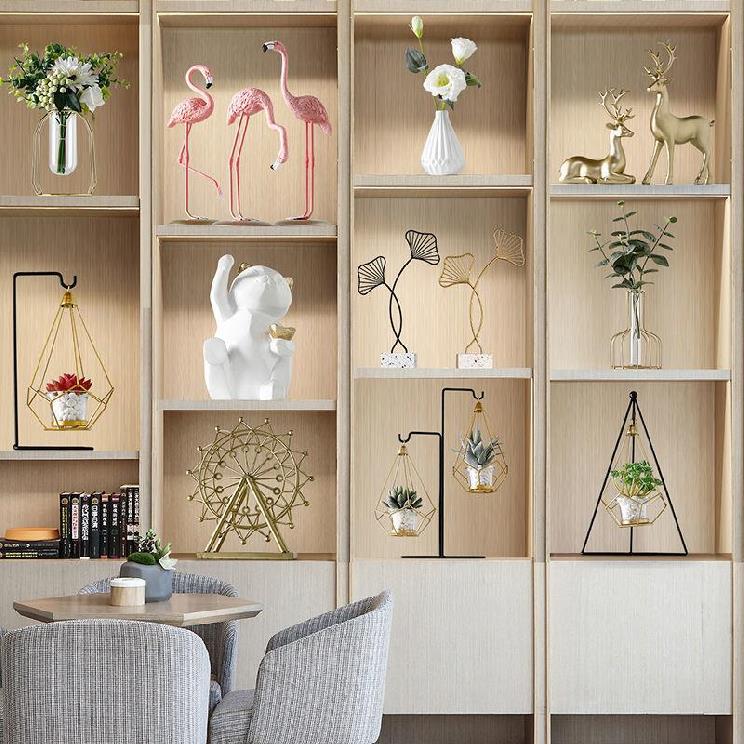 摆件家居饰品工艺客厅玄关个性新款酒柜装饰品摆放红酒架布置北欧