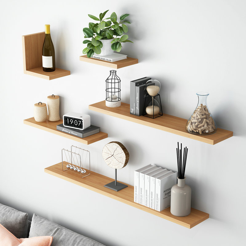 墙上置物架实木一字隔板墙面木板搁板玄关装饰收纳客厅层板书架