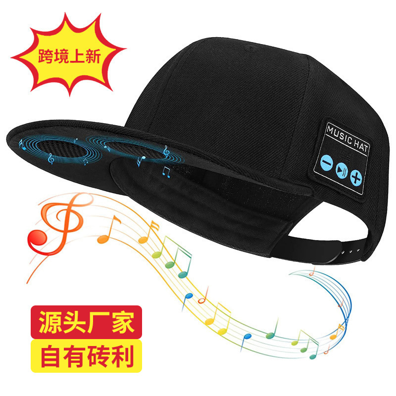 厂家直销跨境无线音响帽子蓝牙5.4双喇叭户外运动外放音乐鸭舌帽