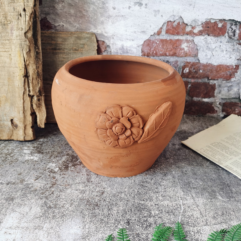 清仓捡漏泥瓦盆兰花君子兰陶盆土陶透气泥盆黑陶红陶粗陶特大绿植