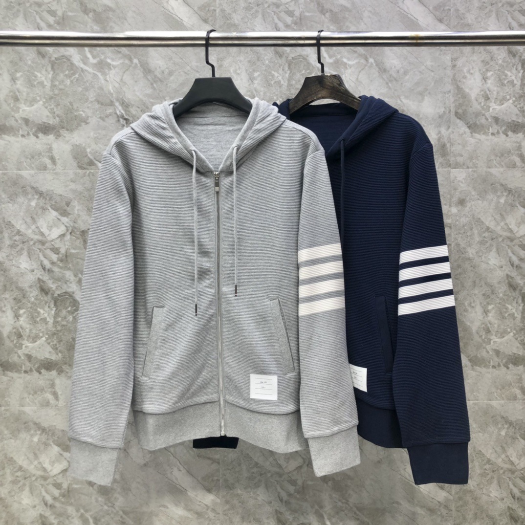 tb后织带休闲水波纹色织经典拉链外套男女情侣外套-阿里巴巴