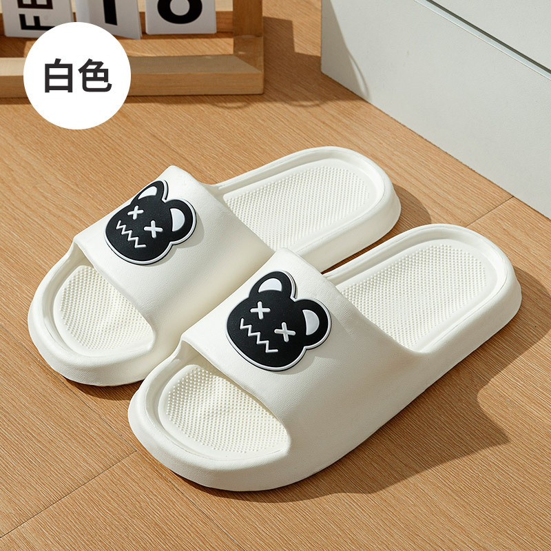 New Cartoon Slip-on Slippers for Women Summer Cute Indoor Home Bath Non-Slip Soft Bottom Home Slippers Men