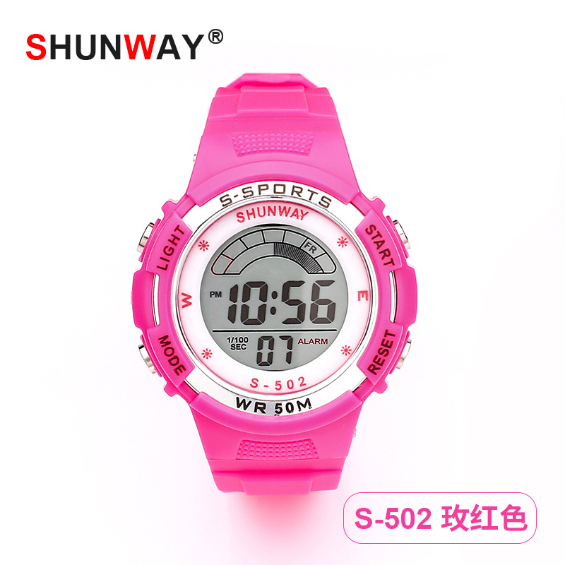 [Factory] Hot Sale Children's Electronic Watch Student Fashion Seven Colors Noctilucent Watch Multi-Function Sports Watch in Stock