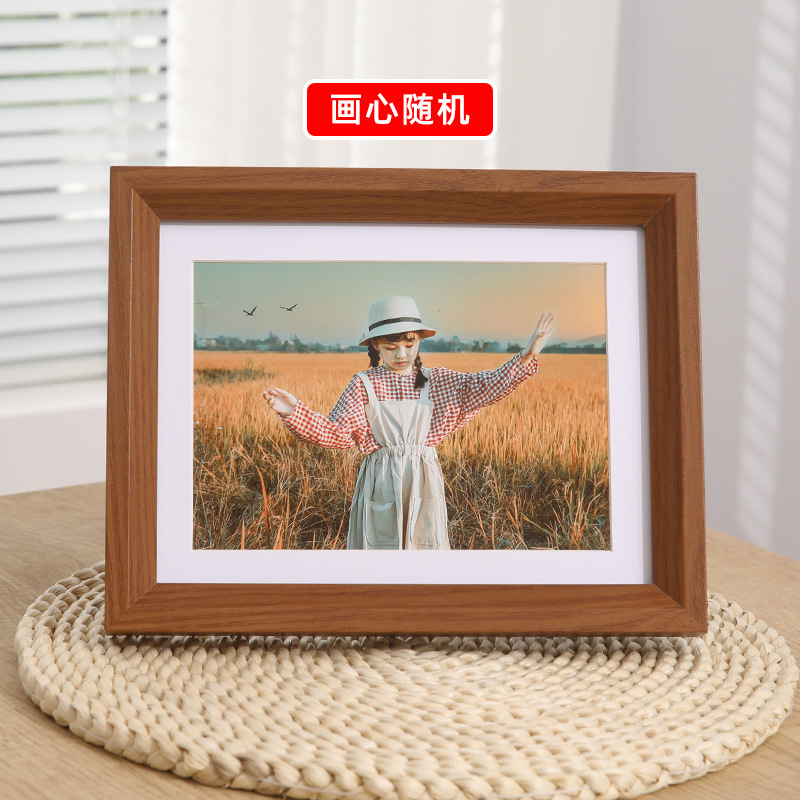 Nordic Simple Wooden Photo Frame Wall-Mounted Wholesale 7-Inch 8-Inch 10-Inch Picture Frame A4 Home Decoration Photo Frame Decoration Table