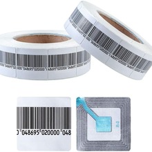 4x4射频防盗软标签超市商品衣服装书籍化妆防盗签软标磁条码贴纸K