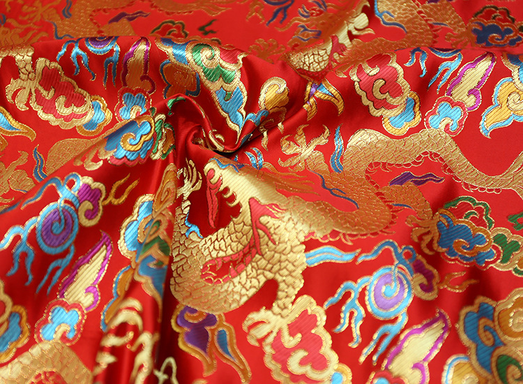 高档织锦缎 藏式绸缎贡缎仿云锦布料 范冰冰龙袍旗袍礼服 面料