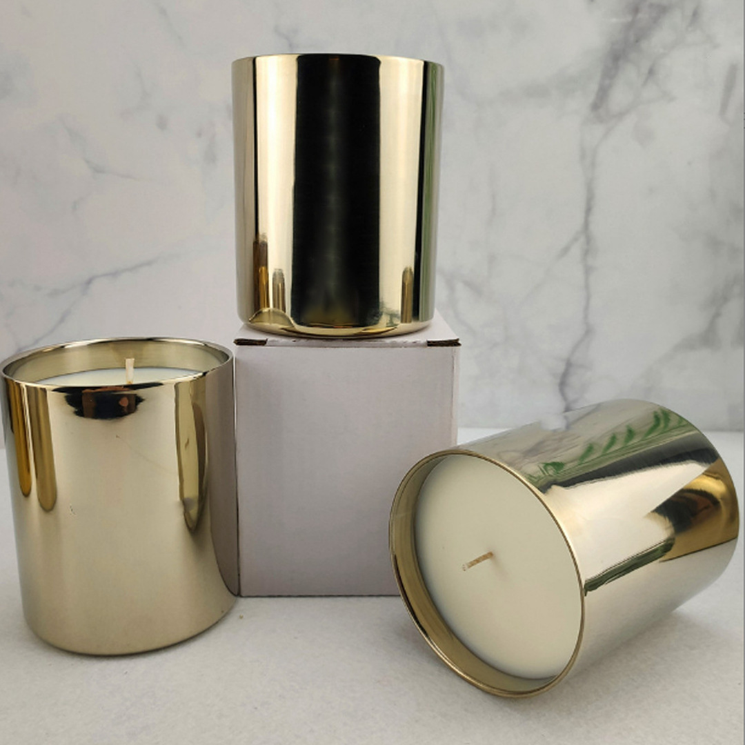 厂家批发外贸不锈钢电镀单层直边镀铜杯蜡烛台精品