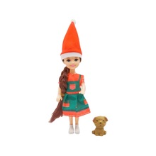 5寸圣诞小凯丽整只娃娃外销款多款混装红色小衣服配帽子