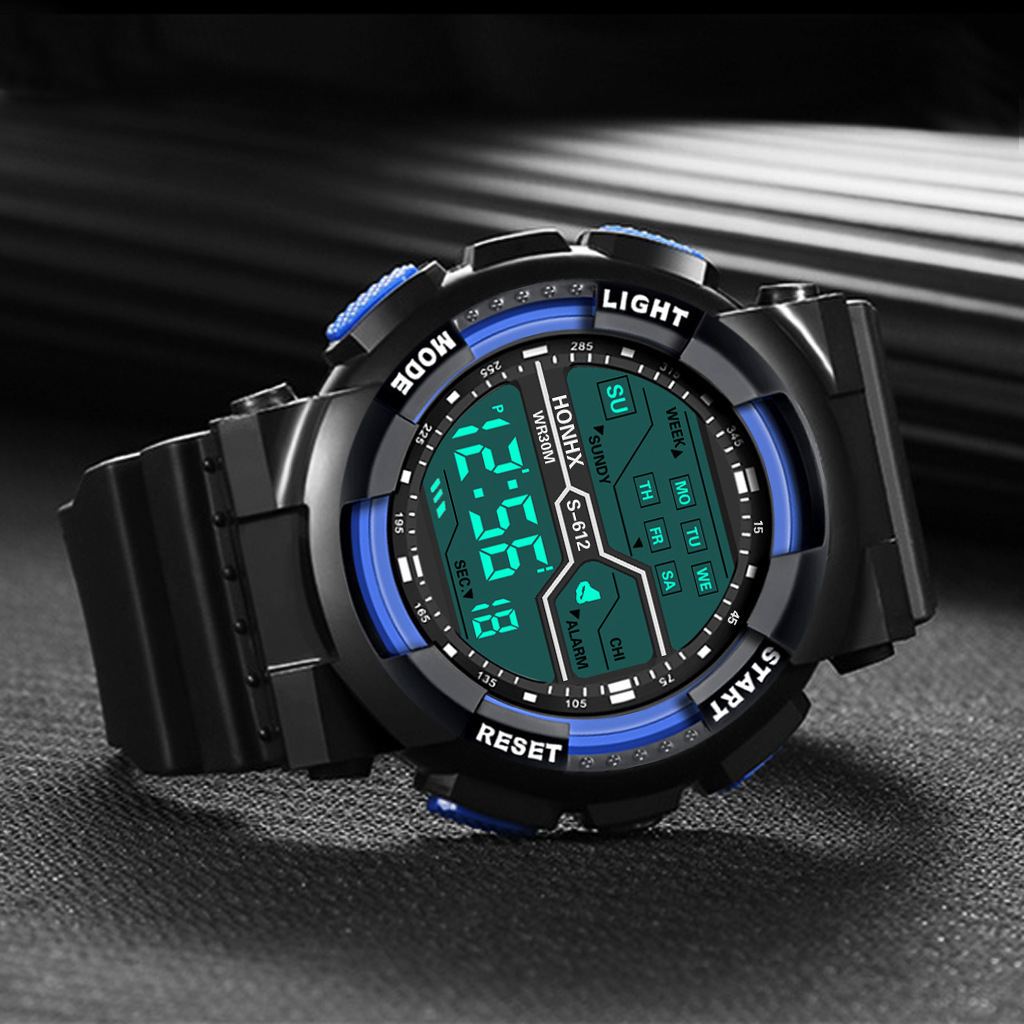 Spot Multi-Functional Electronic Sport Watch Men and Teenagers Luminous Alarm Clock Waterproof Watch Male Student Watch
