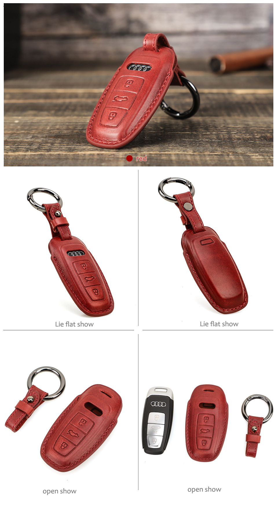 黑天使工厂货源头层牛皮汽车遥控钥匙皮套宝马奔驰奥迪遥控钥匙包