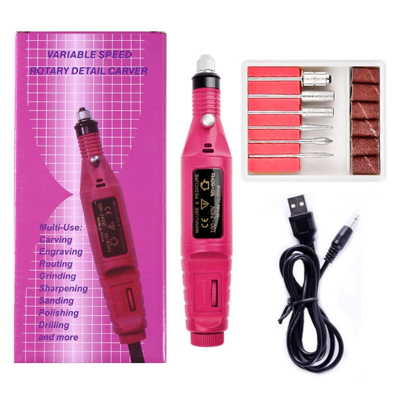 Portable Nail Remover Nail Piercing Device Electric Nail Polish Pen Tool Outfit Mini Nail Polishing Machine Suit Special