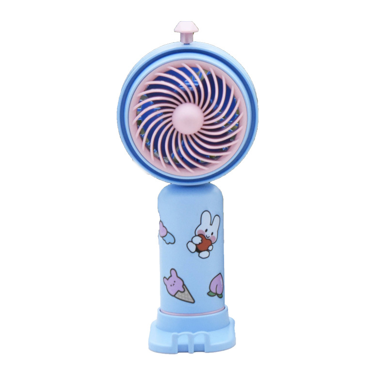 2023 New with Base Gift Stickers USB Small Fan Children Portable Hand-Held Simple Electric Fan Gift