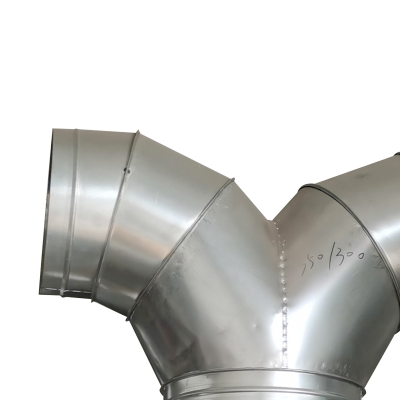 镀锌白铁皮三通风管不锈钢y型螺旋风管三通不锈钢通风管道配件