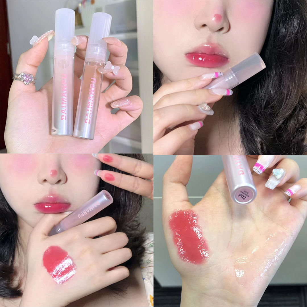 Fade Lip Lines Ripple Crystal Moisturizing Custard Lip Gloss Glass Lip Lacquer Female Hidden Lip Lines Moisturizing Deep Moisturizing Lip Care Oil